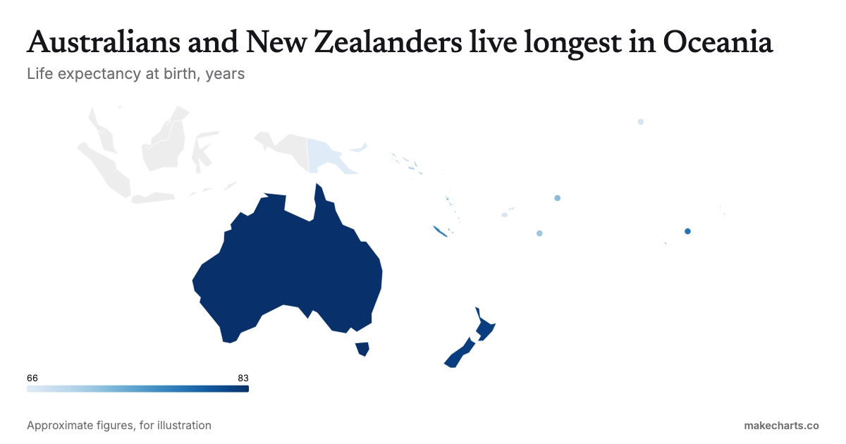 Animated Oceania map maker: free, no sign-up | MakeCharts.co